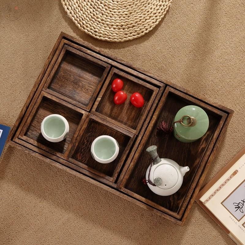 Ceruzo Dienbladen - set van 7 - Paulowniahout Ceruzo Dienbladen - set van 7 - Paulowniahout - Afbeelding 3