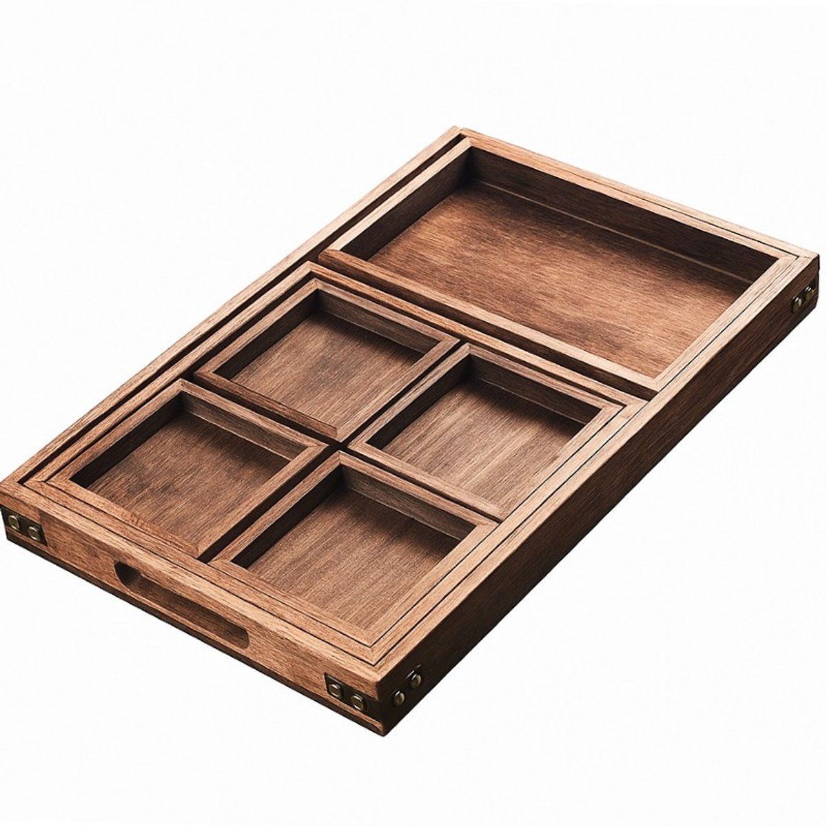 Ceruzo Dienbladen - set van 7 - Paulowniahout Ceruzo Dienbladen - set van 7 - Paulowniahout