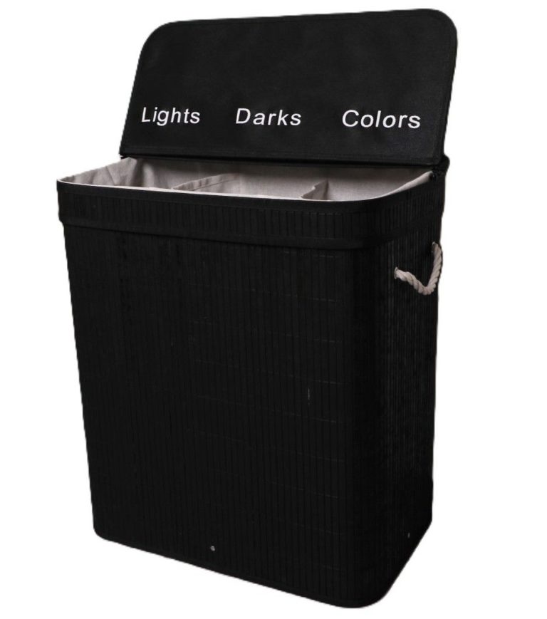 Ceruzo Wasmand met 3 Vakken - Wassorteerder - Zwart