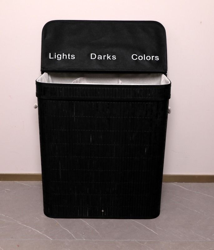 Ceruzo Wasmand met 3 Vakken - Wassorteerder - Zwart Ceruzo Wasmand met 3 Vakken - Wassorteerder - Zwart - Afbeelding 3