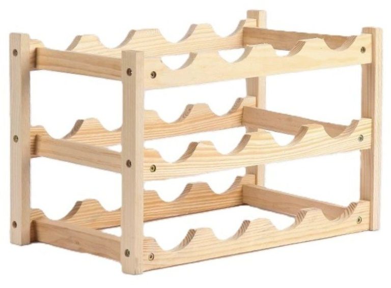 Wijnrek Hout - voor 12 Wijnflessen - 45 x 22 x H28 cm