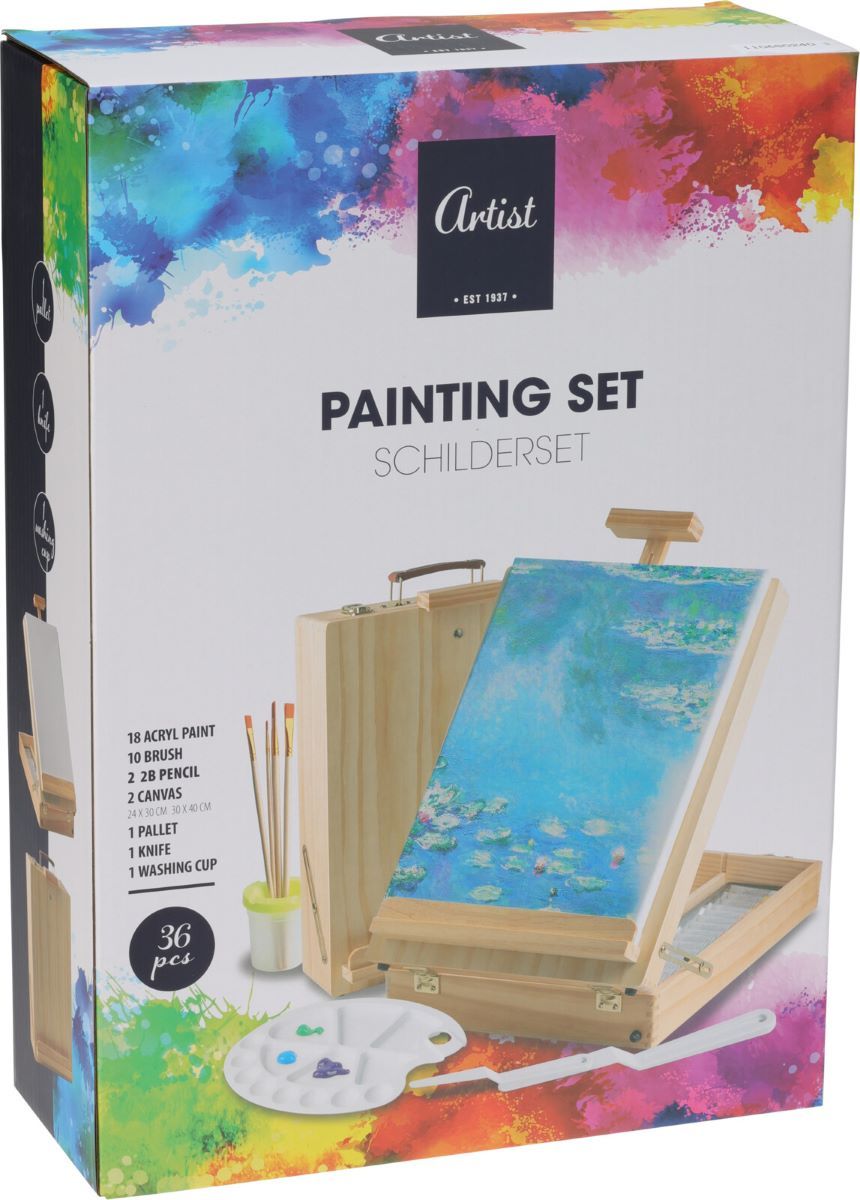 Schildersezel - Schilderkoffer gevuld - 36-delig Schildersezel - Schilderkoffer gevuld - 36-delig - Afbeelding 2
