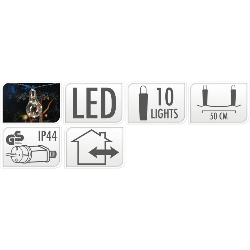 Feestverlichting voor de Tuin - 450cm - warm wit - 10x5 LED - gevlochten snoer Feestverlichting voor de Tuin - 450cm - warm wit - 10x5 LED - gevlochten snoer - Afbeelding 4