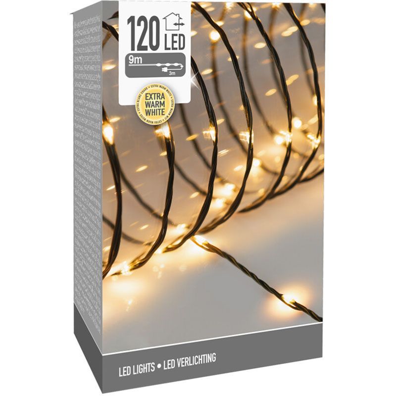 LED Verlichting 120 LED - 9 meter - extra warm wit - voor binnen en buiten - Soft Wire LED Verlichting 120 LED - 9 meter - extra warm wit - voor binnen en buiten - Soft Wire - Afbeelding 2