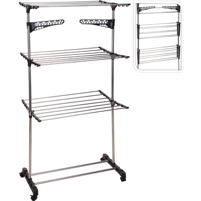 Droogrek toren - wit - inklapbaar - 17 meter drooglengte Droogrek toren - wit - inklapbaar - 17 meter drooglengte - Afbeelding 2