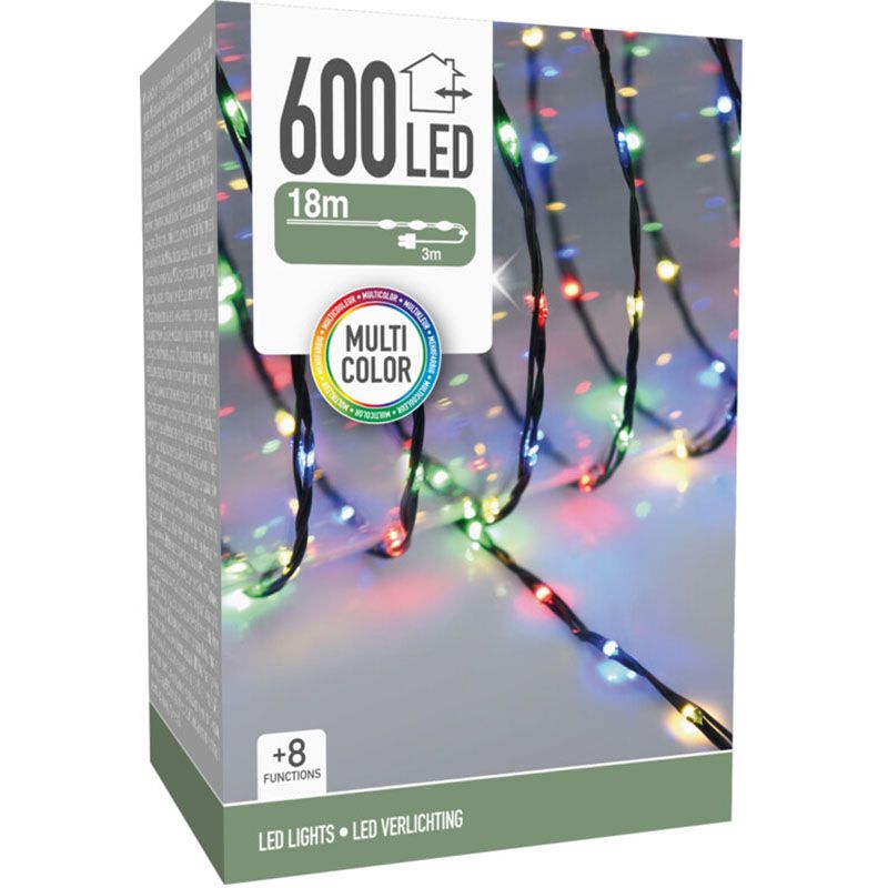 LED Verlichting 600 LED - 18 meter - multicolor - voor binnen en buiten - 8 Lichtfuncties - Soft Wire LED Verlichting 600 LED - 18 meter - multicolor - voor binnen en buiten - 8 Lichtfuncties - Soft Wire - Afbeelding 2