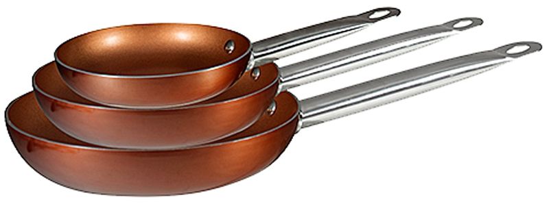 Bergner Koekenpanset Copper Plus 20, 24 en 28 cm Bergner Koekenpanset Copper Plus 20, 24 en 28 cm