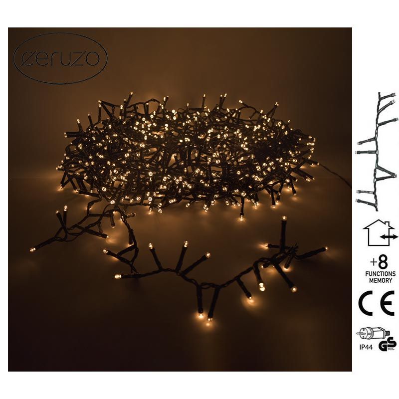 Ceruzo Micro Cluster - 400 LED - 8 meter - 8 Lichtfuncties + Geheugen - extra warm wit Ceruzo Micro Cluster - 400 LED - 8 meter - 8 Lichtfuncties + Geheugen - extra warm wit