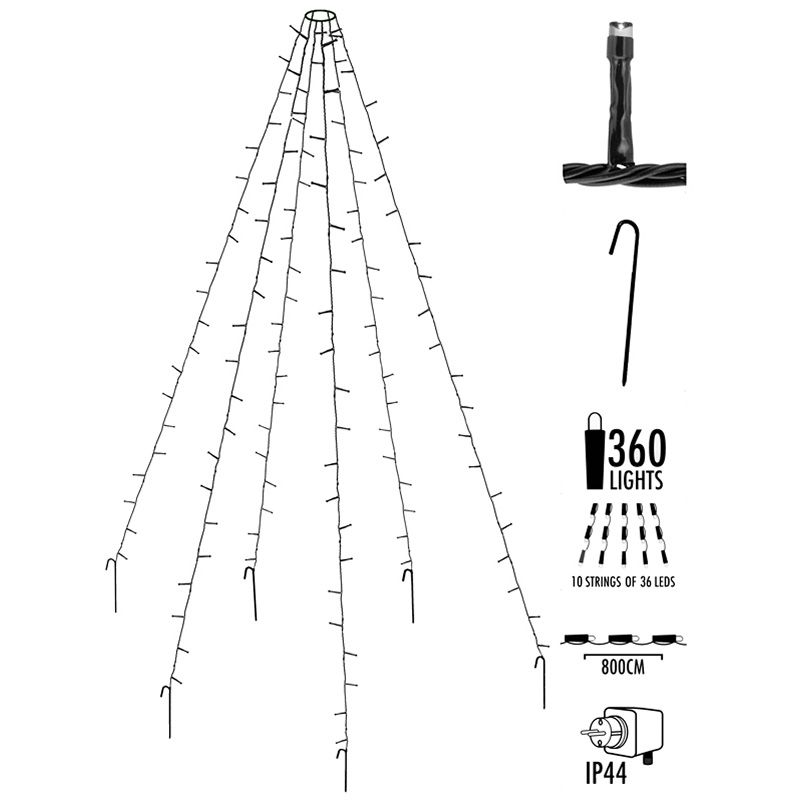 Vlaggenmast verlichting 360 LED's - 800cm Vlaggenmast verlichting 360 LED's - 800cm - Afbeelding 2