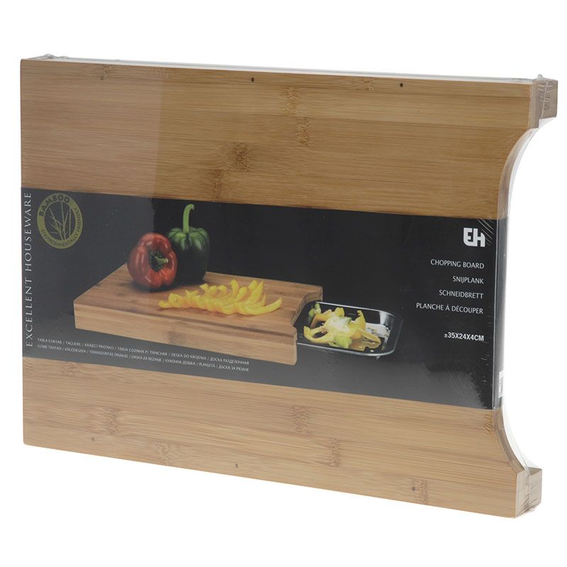 Bamboe snijplank met opvangbak Bamboe snijplank met opvangbak - Afbeelding 2