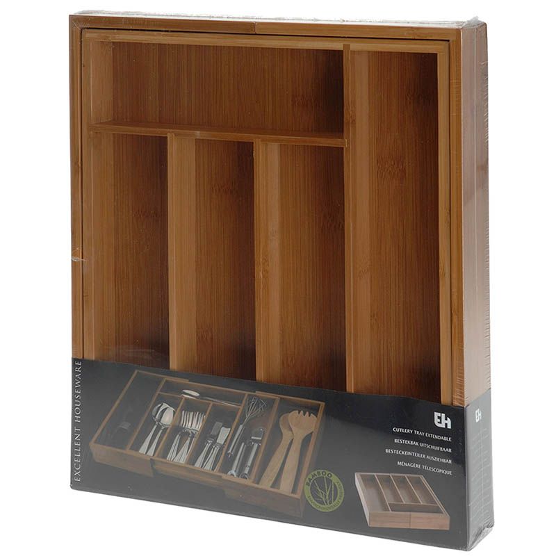 Bamboe uitschuifbare bestekbak Bamboe uitschuifbare bestekbak - Afbeelding 4