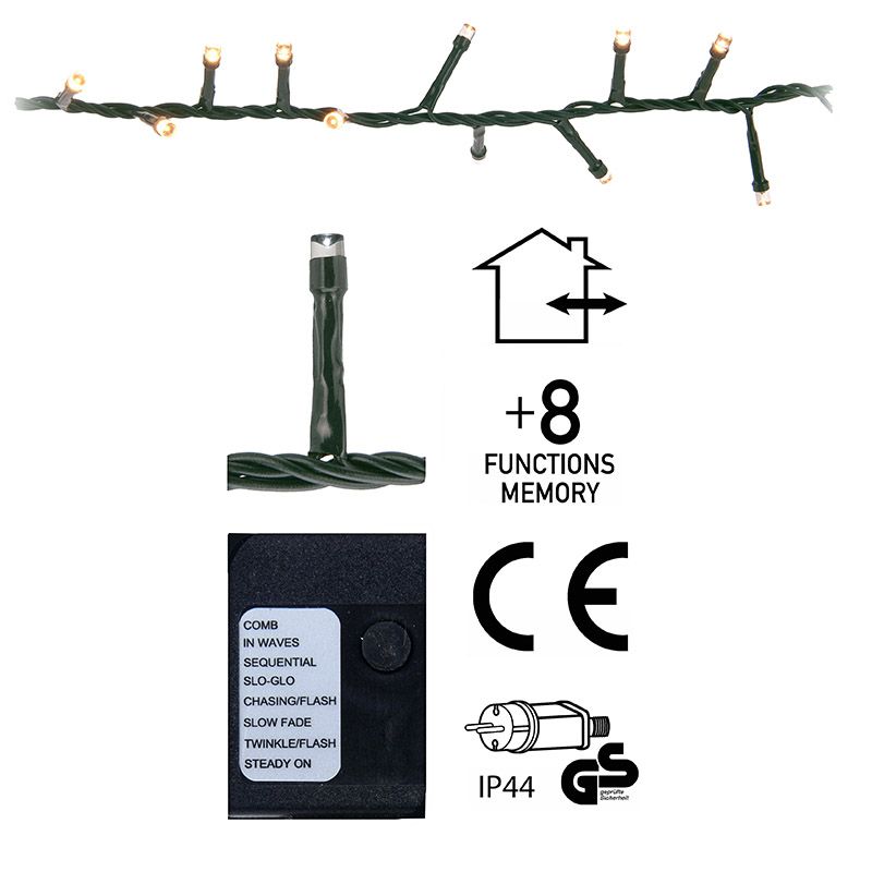 Micro Cluster 700 LED's - 14 meter - extra warm wit - 8 functies + geheugen Micro Cluster 700 LED's - 14 meter - extra warm wit - 8 functies + geheugen - Afbeelding 2