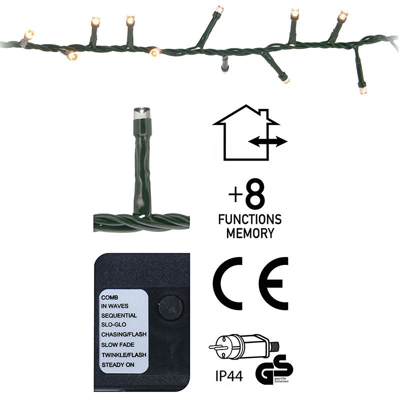 Micro Cluster 560 LED's - 11 meter - extra warm wit - 8 functies + geheugen Micro Cluster 560 LED's - 11 meter - extra warm wit - 8 functies + geheugen - Afbeelding 3