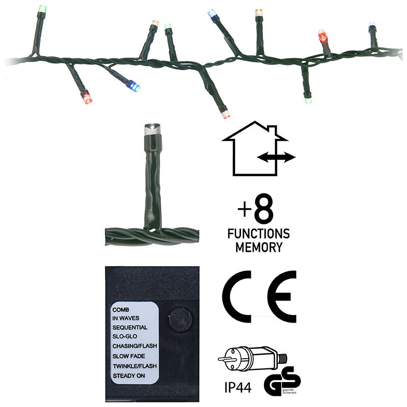 Micro Cluster - 560 LED's -11 meter - multicolor - 8 functies + geheugen Micro Cluster - 560 LED's -11 meter - multicolor - 8 functies + geheugen - Afbeelding 3