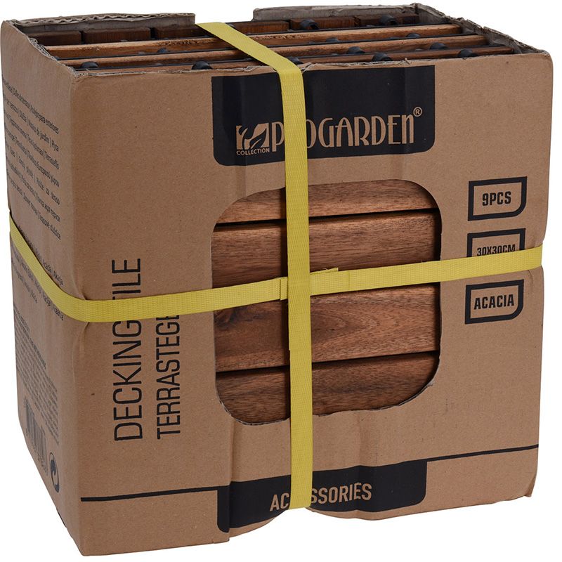 Houten Terrastegel - Acacia - 30x30cm - set van 9 - 0.81m2 Houten Terrastegel - Acacia - 30x30cm - set van 9 - 0.81m2 - Afbeelding 2