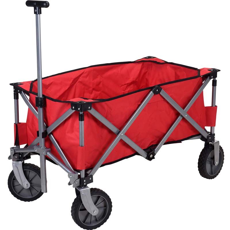 Bolderkar opvouwbaar - rood - 90x49x58 cm Bolderkar opvouwbaar - rood - 90x49x58 cm - Afbeelding 2