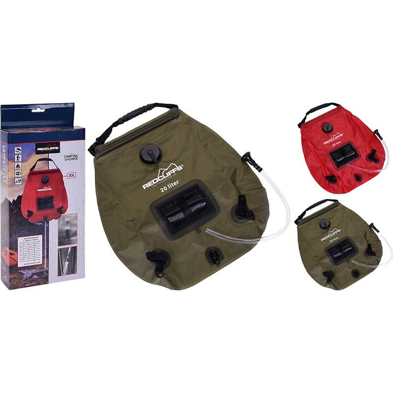 Campingdouche met thermometer - 20 liter - rood Campingdouche met thermometer - 20 liter - rood - Afbeelding 2